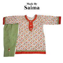 Load image into Gallery viewer, Orange & Green - Printed Kurta with Trouser
