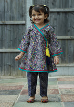 Load image into Gallery viewer, Navy Blue - Printed Kurti with Trouser