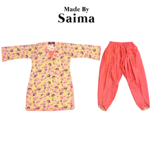 Load image into Gallery viewer, Yellow & Peach - Printed Kurti & Tulip Salwar