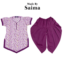 Load image into Gallery viewer, Purple Nauk Kurti & Samosa Salwar