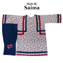 Load image into Gallery viewer, Navy Blue & Red - Printed Kurta with Trouser