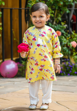 Load image into Gallery viewer, Yellow Printed Kurta with Trouser