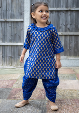 Load image into Gallery viewer, Royal Blue & Gold - Printed Kameez with Samosa Salwar