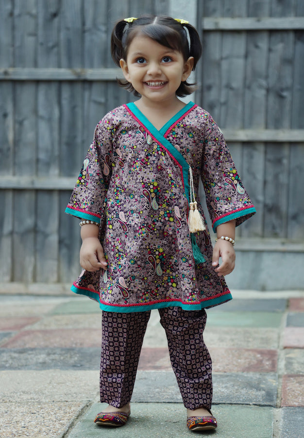 Cocoa Brown - Printed Kurti with Trouser