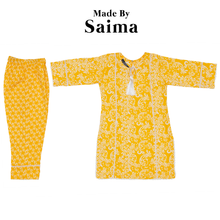 Load image into Gallery viewer, Yellow Printed Kurta with Trouser
