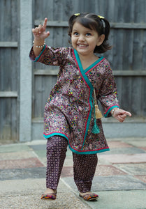 Cocoa Brown - Printed Kurti with Trouser