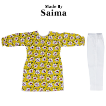 Load image into Gallery viewer, Yellow Floral Kurti with Trouser
