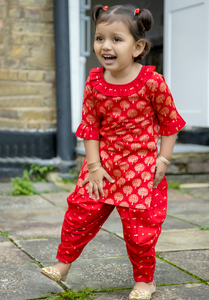 Choti Dulhan - Printed Kameez with Samosa Salwar