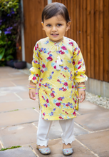 Load image into Gallery viewer, Yellow Printed Kurta with Trouser
