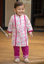 Load image into Gallery viewer, Pink Floral - Printed Kurta with Trouser
