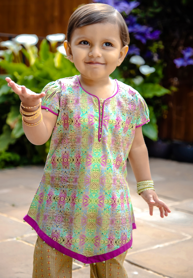 Fuchsia Mint - Printed Kurta with Trouser