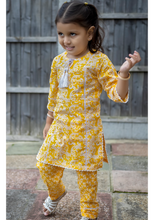 Load image into Gallery viewer, Yellow Printed Kurta with Trouser
