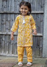 Load image into Gallery viewer, Yellow Printed Kurta with Trouser

