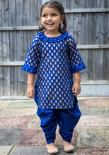 Load image into Gallery viewer, Royal Blue &amp; Gold - Printed Kameez with Samosa Salwar
