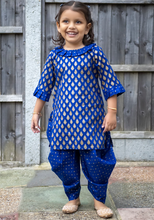 Load image into Gallery viewer, Royal Blue &amp; Gold - Printed Kameez with Samosa Salwar
